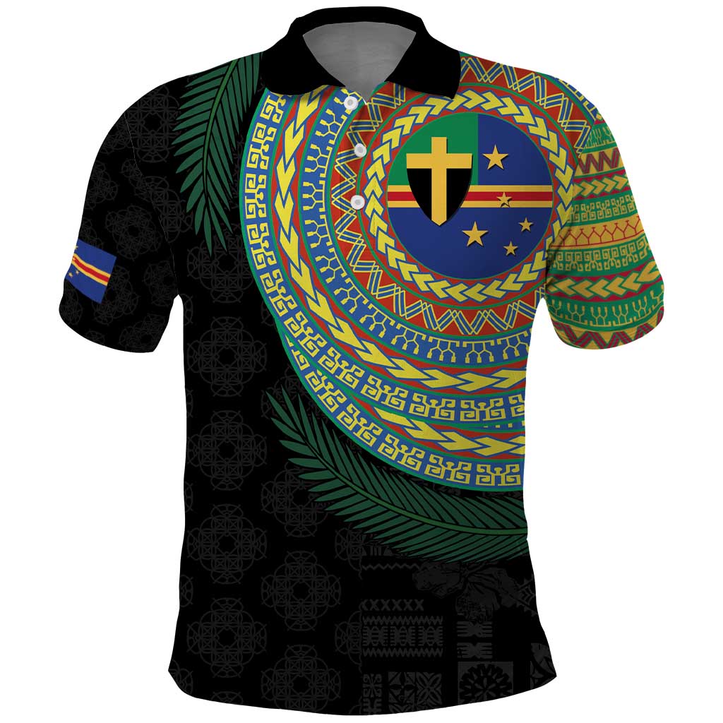 Tafea Tribal Tattoo with Namele Leaves Polo Shirt