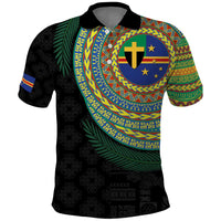 Tafea Tribal Tattoo with Namele Leaves Polo Shirt