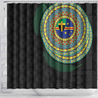 Tafea Tribal Tattoo with Namele Leaves Shower Curtain