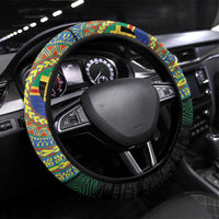 Tafea Tribal Tattoo with Namele Leaves Steering Wheel Cover LT03 Universal Fit Black - Polynesian Pride