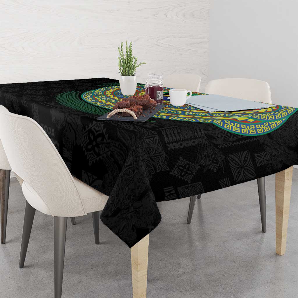 Tafea Tribal Tattoo with Namele Leaves Tablecloth LT03 - Polynesian Pride