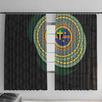 Tafea Tribal Tattoo with Namele Leaves Window Curtain