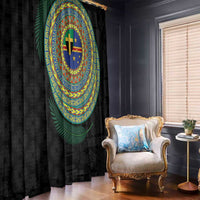 Tafea Tribal Tattoo with Namele Leaves Window Curtain