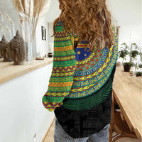 Tafea Tribal Tattoo with Namele Leaves Women Casual Shirt