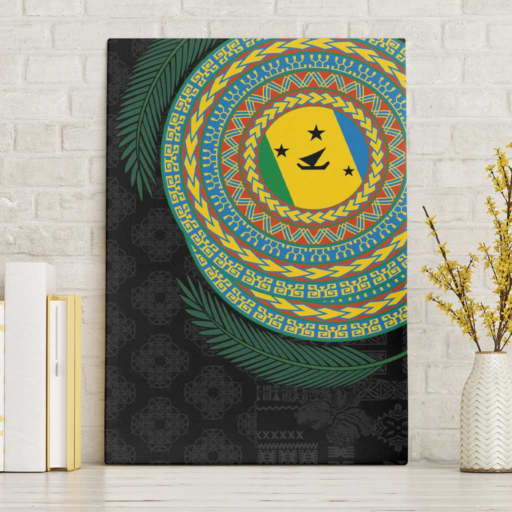 Malampa Tribal Tattoo with Namele Leaves Canvas Wall Art LT03 Without Frame Black - Polynesian Pride