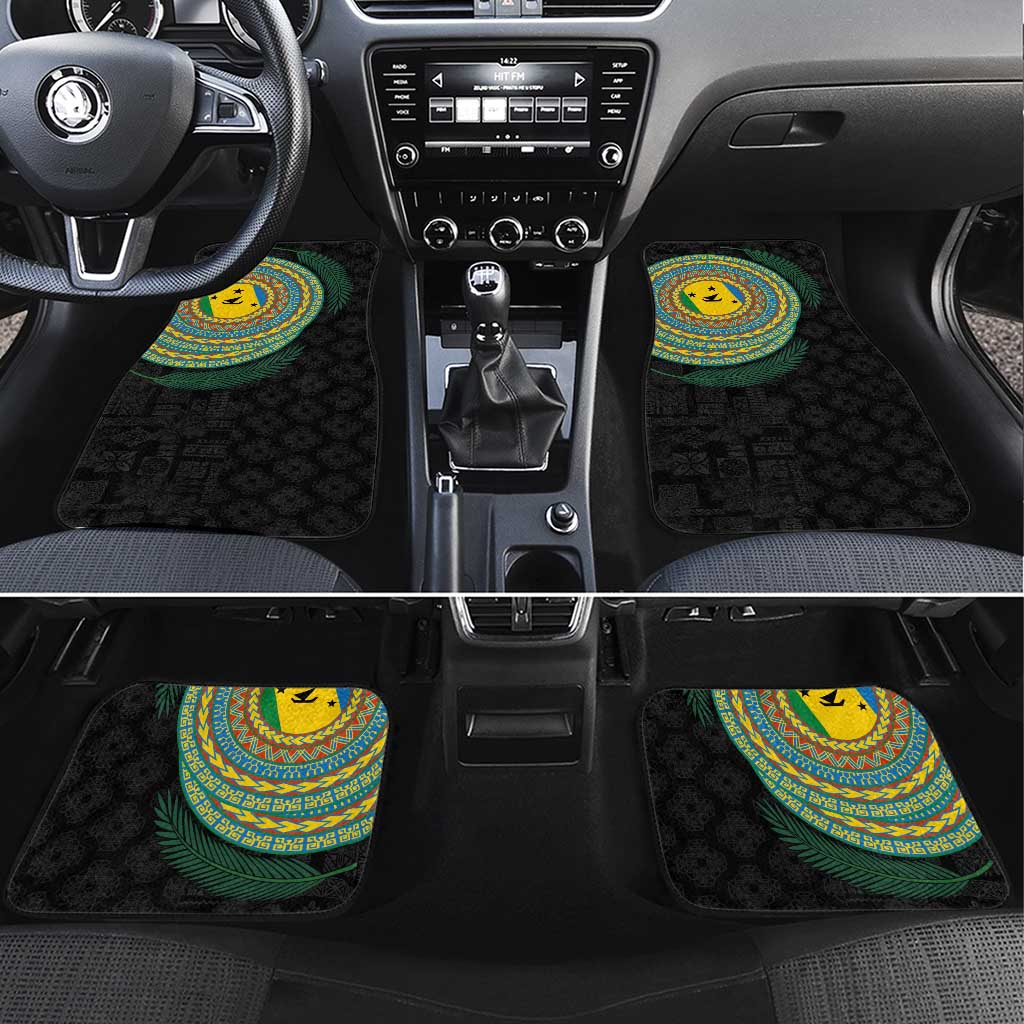 Malampa Tribal Tattoo with Namele Leaves Car Mats LT03 Set 4pcs Black - Polynesian Pride
