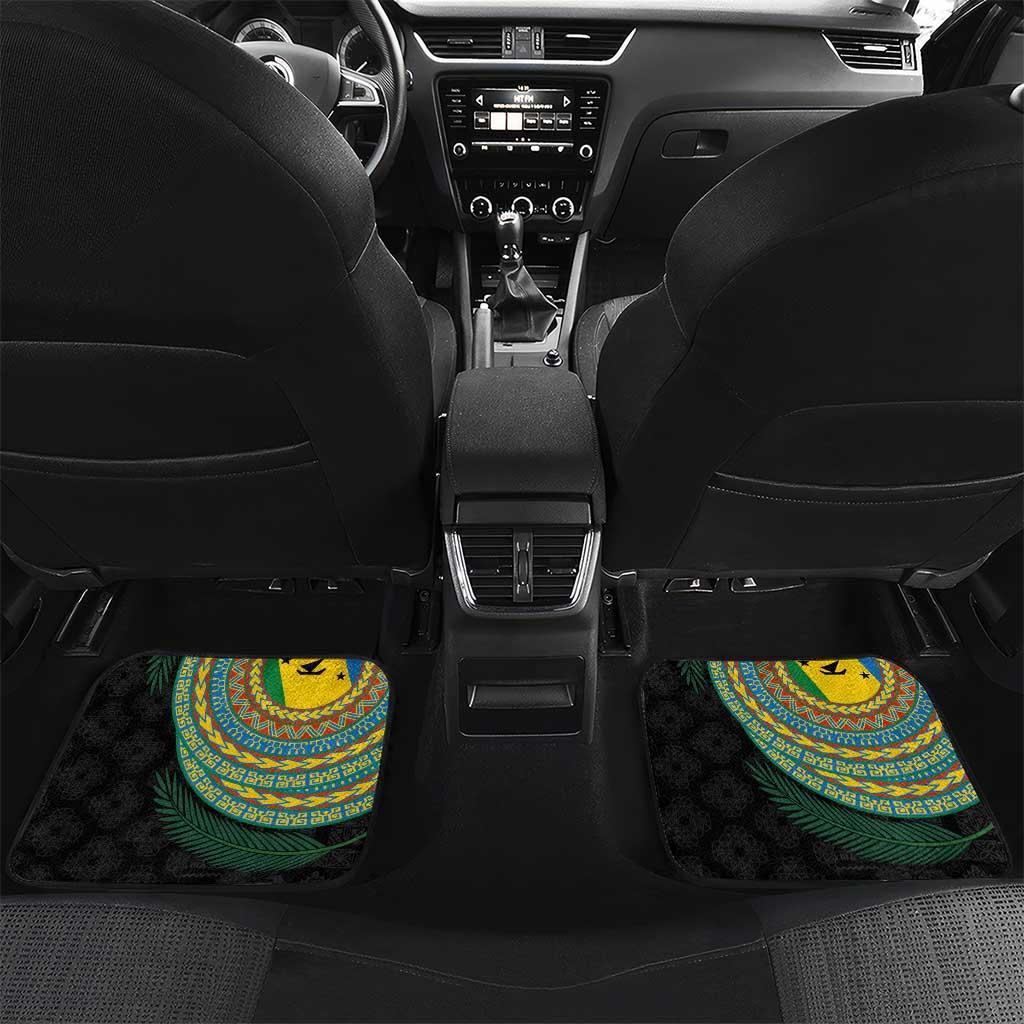 Malampa Tribal Tattoo with Namele Leaves Car Mats LT03 Set 2pcs - Back Black - Polynesian Pride
