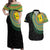 Malampa Tribal Tattoo with Namele Leaves Couples Matching Off Shoulder Maxi Dress and Hawaiian Shirt