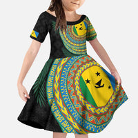 Malampa Tribal Tattoo with Namele Leaves Family Matching Mermaid Dress and Hawaiian Shirt
