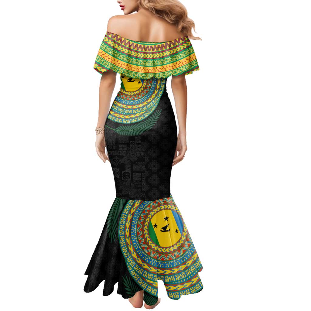 Malampa Tribal Tattoo with Namele Leaves Family Matching Mermaid Dress and Hawaiian Shirt