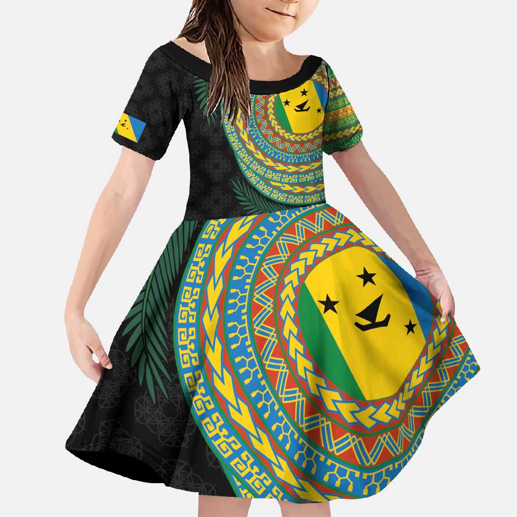 Malampa Tribal Tattoo with Namele Leaves Family Matching Short Sleeve Bodycon Dress and Hawaiian Shirt
