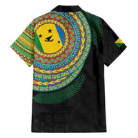 Malampa Tribal Tattoo with Namele Leaves Family Matching Short Sleeve Bodycon Dress and Hawaiian Shirt