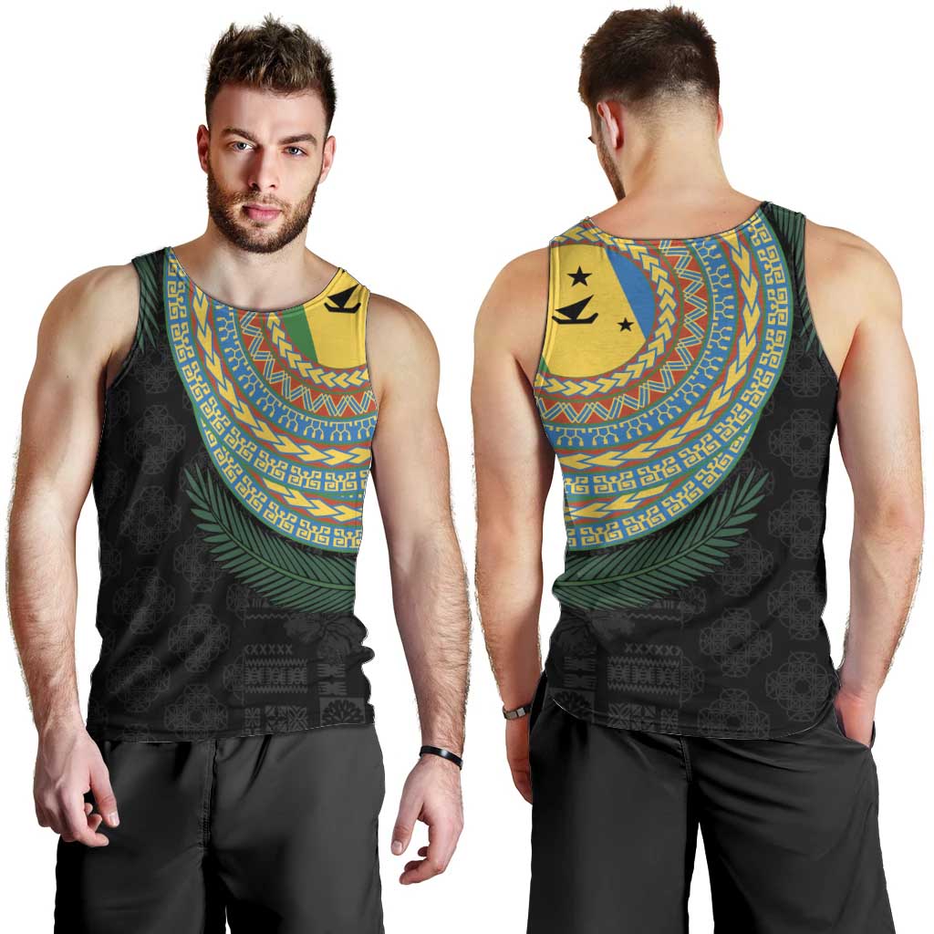 Malampa Tribal Tattoo with Namele Leaves Men Tank Top LT03 - Polynesian Pride