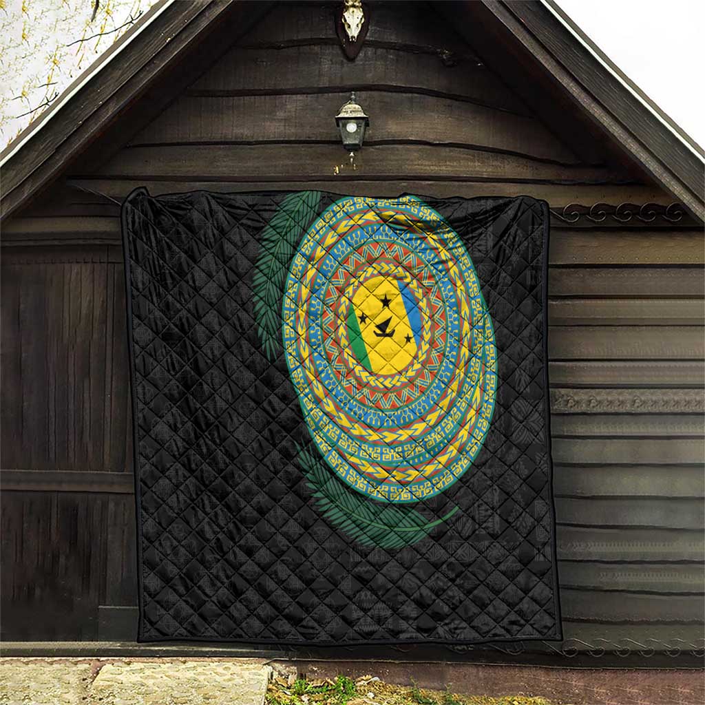 Malampa Tribal Tattoo with Namele Leaves Quilt