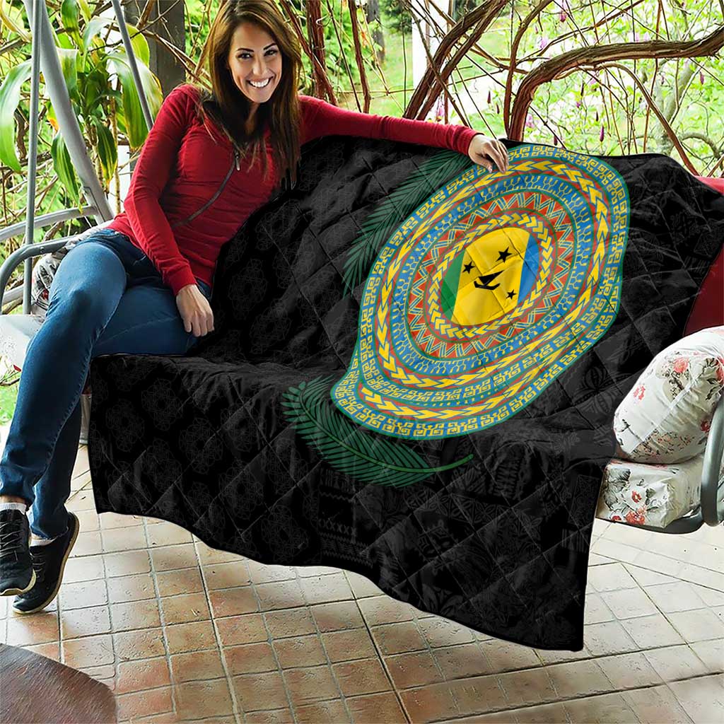 Malampa Tribal Tattoo with Namele Leaves Quilt