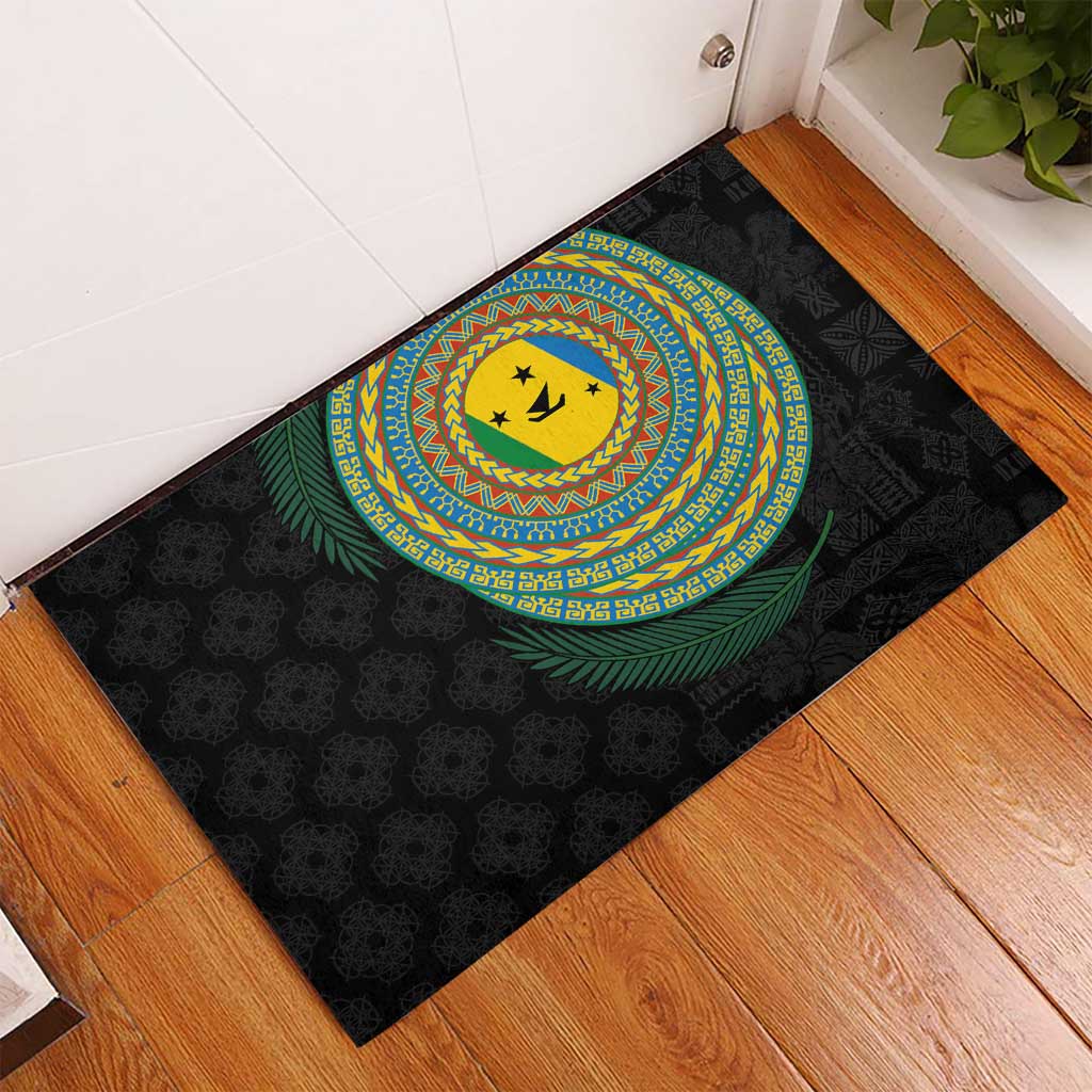 Malampa Tribal Tattoo with Namele Leaves Rubber Doormat LT03 - Polynesian Pride
