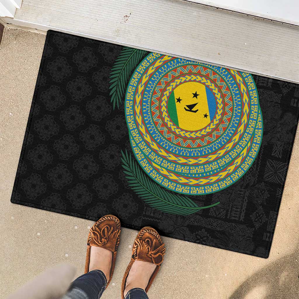 Malampa Tribal Tattoo with Namele Leaves Rubber Doormat LT03 - Polynesian Pride