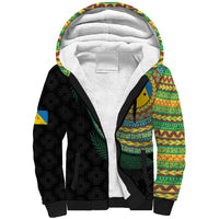 Malampa Tribal Tattoo with Namele Leaves Sherpa Hoodie LT03 Unisex Black - Polynesian Pride