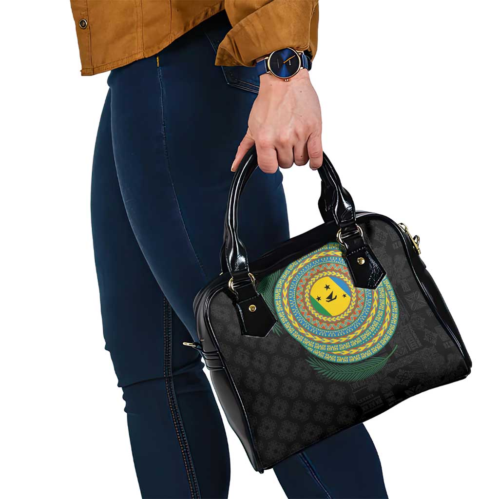 Malampa Tribal Tattoo with Namele Leaves Shoulder Handbag