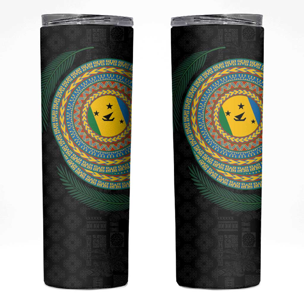 Malampa Tribal Tattoo with Namele Leaves Skinny Tumbler