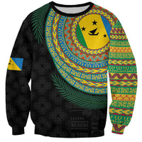 Malampa Tribal Tattoo with Namele Leaves Sweatshirt LT03 Unisex Black - Polynesian Pride