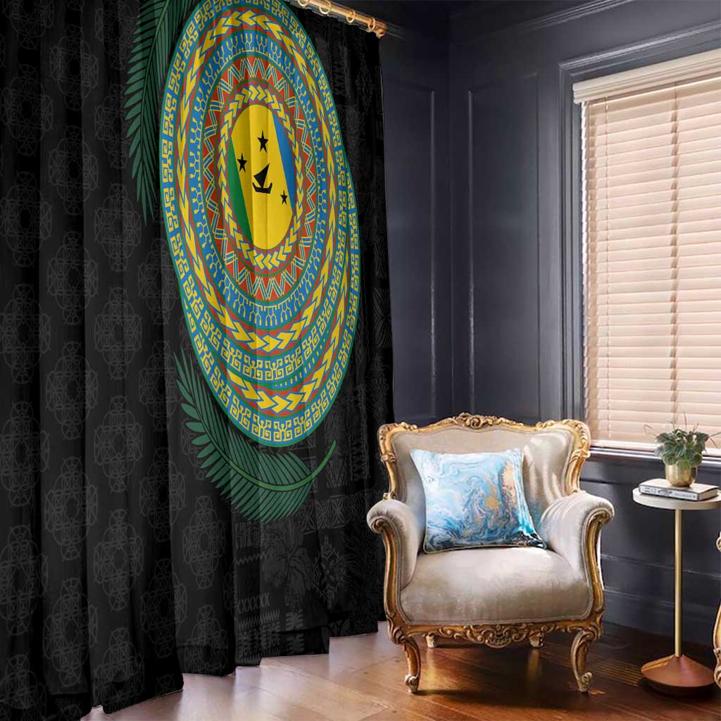 Malampa Tribal Tattoo with Namele Leaves Window Curtain