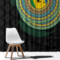 Malampa Tribal Tattoo with Namele Leaves Window Curtain