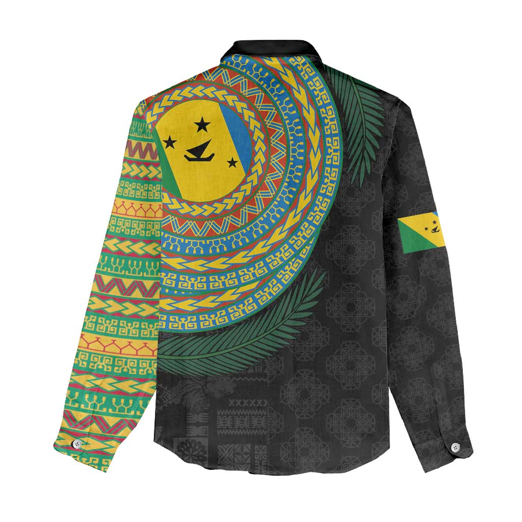 Malampa Tribal Tattoo with Namele Leaves Women Casual Shirt