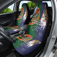 Manuʻa Islands and American Samoa Together Car Seat Cover Rooster and Eagle Mascot National Map and Flag Style