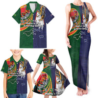 Manuʻa Islands and American Samoa Together Family Matching Tank Maxi Dress and Hawaiian Shirt Rooster and Eagle Mascot National Map and Flag Style