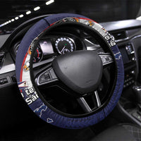 Manuʻa Islands and American Samoa Together Steering Wheel Cover Rooster and Eagle Mascot National Map and Flag Style