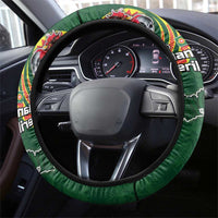 Manuʻa Islands and American Samoa Together Steering Wheel Cover Rooster and Eagle Mascot National Map and Flag Style