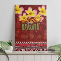 Aloha Plumeria Flowers Canvas Wall Art With Hawaiian Style Tapa Tribal LT03 - Polynesian Pride