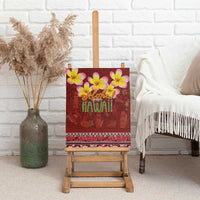 Aloha Plumeria Flowers Canvas Wall Art With Hawaiian Style Tapa Tribal LT03 - Polynesian Pride