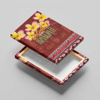 Aloha Plumeria Flowers Canvas Wall Art With Hawaiian Style Tapa Tribal LT03 - Polynesian Pride