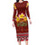 Aloha Plumeria Flowers Family Matching Long Sleeve Bodycon Dress and Hawaiian Shirt With Hawaiian Style Tapa Tribal