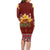 Aloha Plumeria Flowers Family Matching Long Sleeve Bodycon Dress and Hawaiian Shirt With Hawaiian Style Tapa Tribal