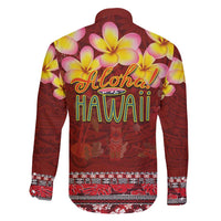 Aloha Plumeria Flowers Family Matching Off Shoulder Maxi Dress and Hawaiian Shirt With Hawaiian Style Tapa Tribal