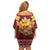 Aloha Plumeria Flowers Family Matching Off Shoulder Short Dress and Hawaiian Shirt With Hawaiian Style Tapa Tribal