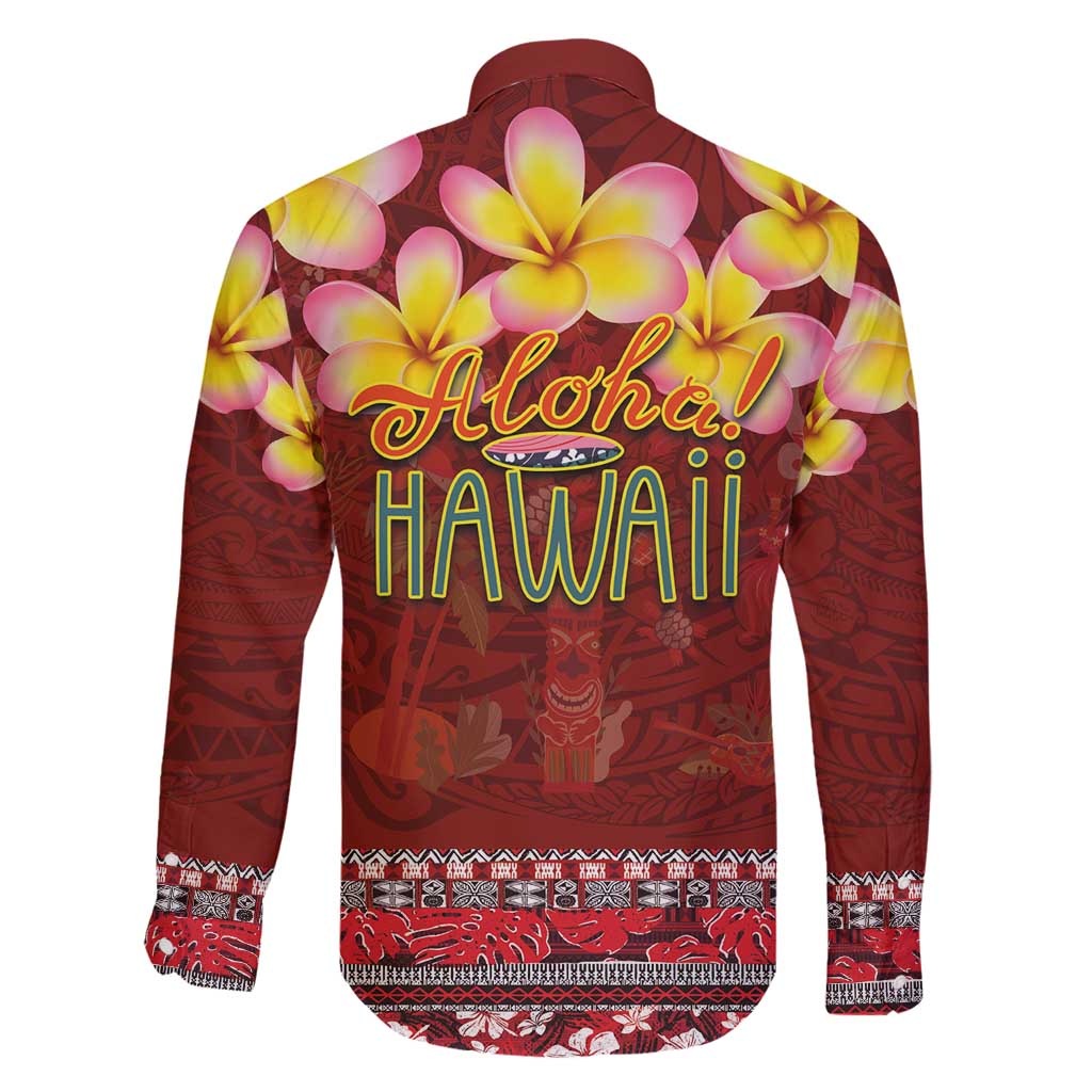 Aloha Plumeria Flowers Family Matching Tank Maxi Dress and Hawaiian Shirt With Hawaiian Style Tapa Tribal