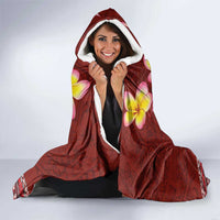 Aloha Plumeria Flowers Hooded Blanket With Hawaiian Style Tapa Tribal LT03 - Polynesian Pride