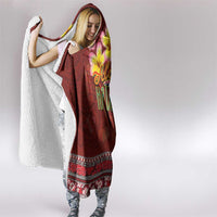 Aloha Plumeria Flowers Hooded Blanket With Hawaiian Style Tapa Tribal LT03 - Polynesian Pride