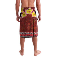 Aloha Plumeria Flowers Lavalava With Hawaiian Style Tapa Tribal LT03 - Polynesian Pride