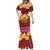 Aloha Plumeria Flowers Mermaid Dress With Hawaiian Style Tapa Tribal