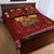 Aloha Plumeria Flowers Quilt Bed Set With Hawaiian Style Tapa Tribal