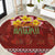 Aloha Plumeria Flowers Round Carpet With Hawaiian Style Tapa Tribal