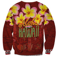 Aloha Plumeria Flowers Sweatshirt With Hawaiian Style Tapa Tribal LT03 - Polynesian Pride