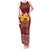 Aloha Plumeria Flowers Tank Maxi Dress With Hawaiian Style Tapa Tribal