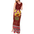 Aloha Plumeria Flowers Tank Maxi Dress With Hawaiian Style Tapa Tribal