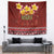 Aloha Plumeria Flowers Tapestry With Hawaiian Style Tapa Tribal